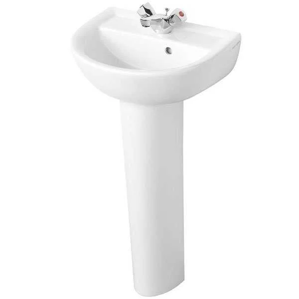 Armitage Shanks 450mm Wide 1 Tap Hole Sandringham 21 Basin & Full Pede