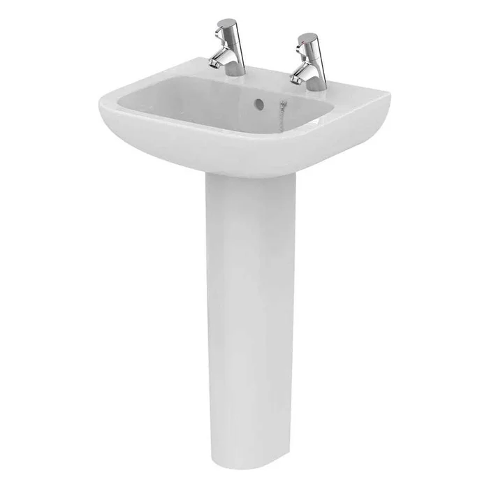 Armitage Shanks 500mm Wide 2 Tap hole Portman 21 Basin with Full Pedes