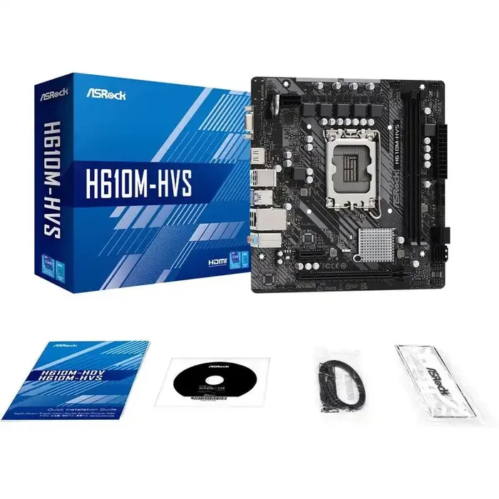 ASRock H610M-HVS Desktop Motherboard – Intel H610 Chipset – Socket LGA-1700 – Micro ATX