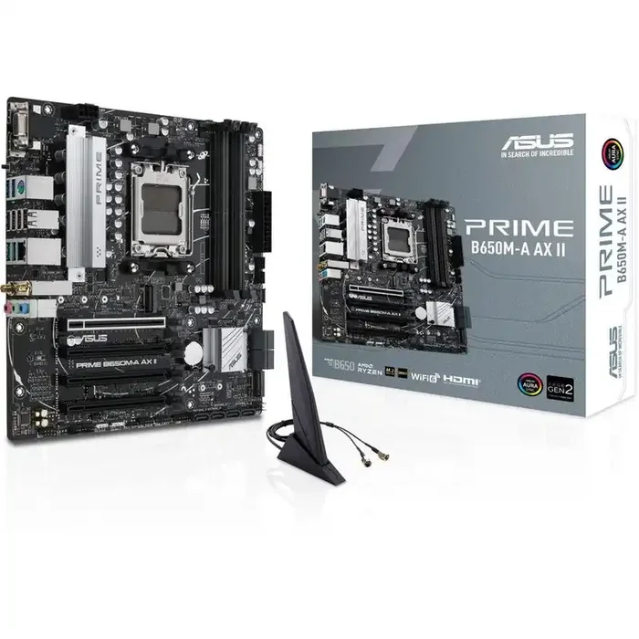 Asus Prime B650M-A AX II Gaming Desktop Motherboard – AMD B650 Chipset – Socket AM5 – Micro ATX