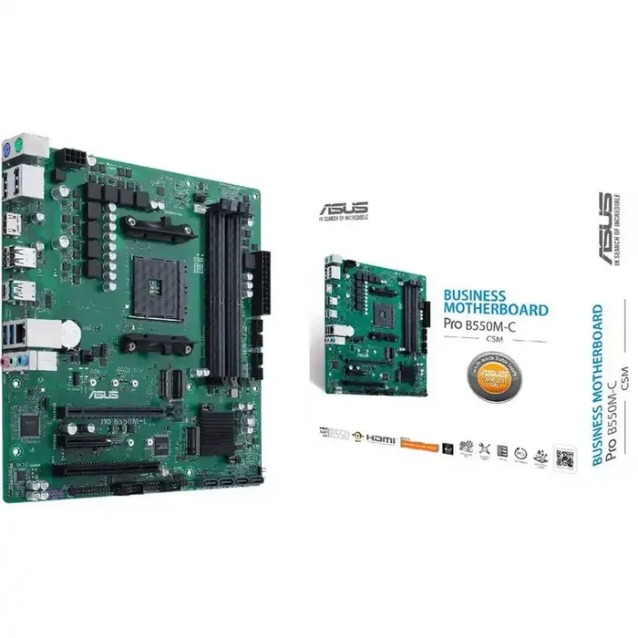 Asus PRO B550M-C/CSM Desktop Motherboard – AMD B550 Chipset – Socket AM4 – Micro ATX PROB550M-C/CSM