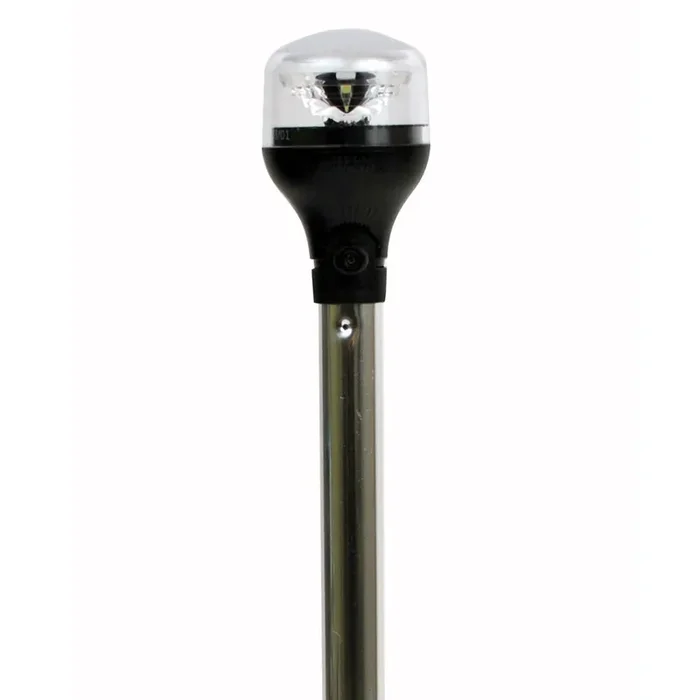 Attwood LightArmor All-Around Light – 20″ Aluminum Pole – Black Vertical Composite Base w/Adapter