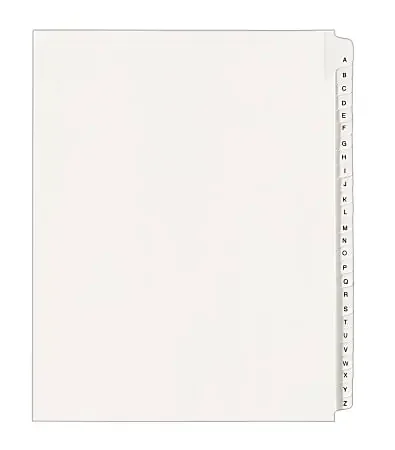 Avery® Allstate®-Style Collated Legal Exhibit Dividers, 8 1/2″ x 11″, White Dividers/White Tabs, A–Z, Pack Of 26 Tabs