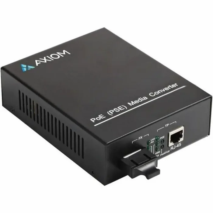 Axiom Transceiver/Media Converter – Network (RJ-45) – 1x PoE+ (RJ-45) Ports – 1 x LC