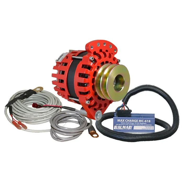 Balmar Alternator 1-2″ Single Foot Dual V Pulley Regulator & Temp Sensor – 170A Kit – 12V