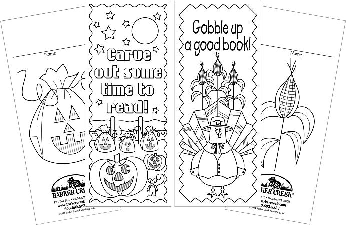 Barker Creek Bookmark Duets, Celebrate Autumn, Pack Of 60