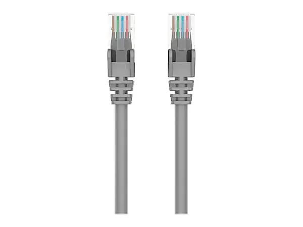 Belkin – Patch cable – RJ-45 (M) to RJ-45 (M) – 6 in – 0.2 in – UTP – CAT 6 – molded, snagless, stranded – gray