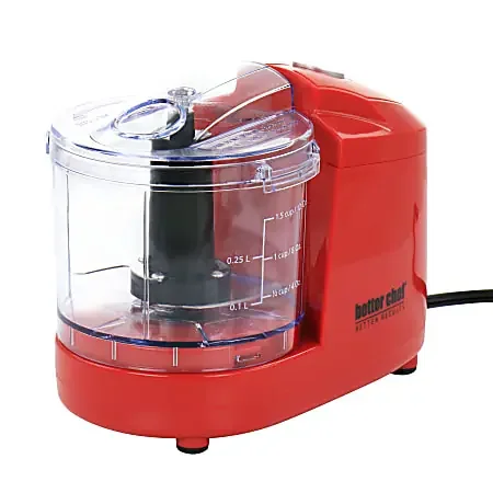 Better Chef Compact Mini Chopper, 12 Oz, Red