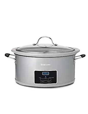 Betty Crocker 6-Quart Oval Digital Slow Cooker, Silver