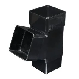 Black 68mm Square Rain Water 112 Degree Branch