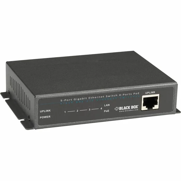 Black Box LPB1200 Series Gigabit Ethernet (1000-Mbps) PoE+ Switch – 5 Ports – Gigabit