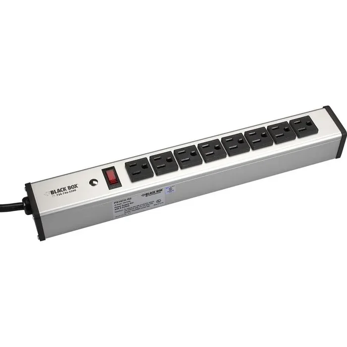 Black Box Power Strip – 120VAC, 15A, 5-15R, 8-Outlet, 15-ft. Cord