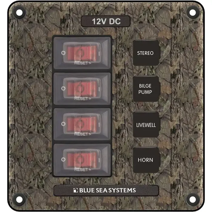 Blue Sea 4323 Circuit Breaker Switch Panel 4 Position – Camo