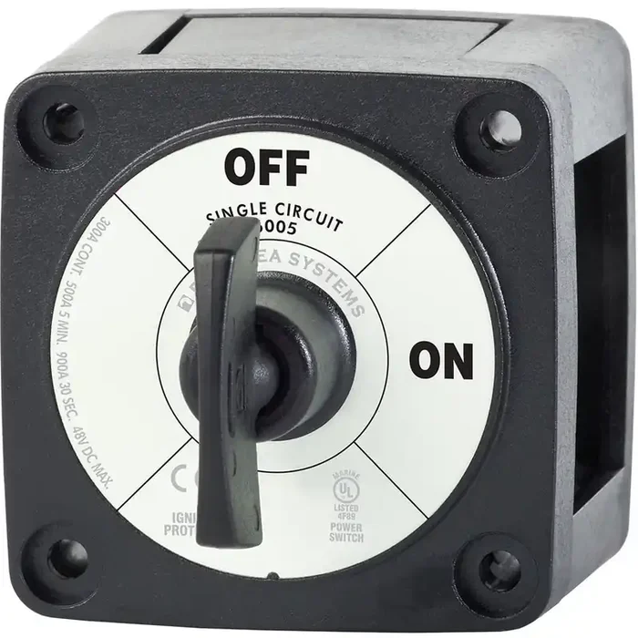 Blue Sea 6005200 Battery Switch Single Circuit ON-OFF – Black