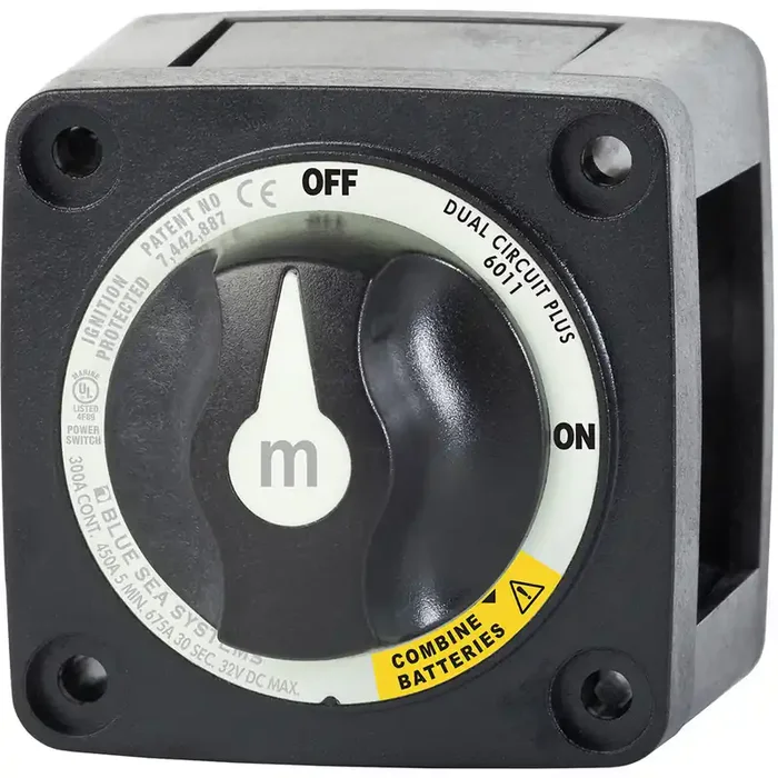 Blue Sea 6011200 m-Series Battery Switch Dual Circuit Plus – Black