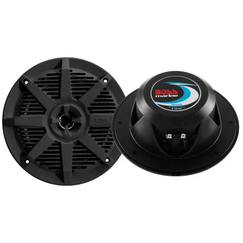 Boss Audio MR62B 6.5″ 2-Way 200W Marine Full Range Speaker – Black – Pair [MR62B]