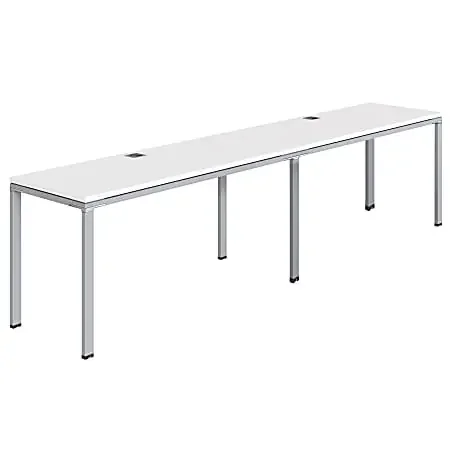 Boss Office Products Simple System Workstation Double Desks, 120″ x 30″, White