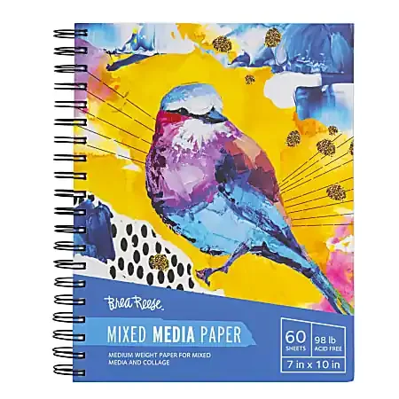 Brea Reese Mixed Media Paper Pad, 7″ x 10″, 60 Sheets, White
