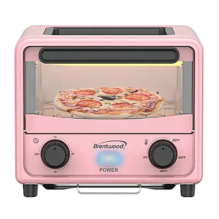 Brentwood 183 Cu In 500W Stainless Steel Mini Toaster Oven, Pink
