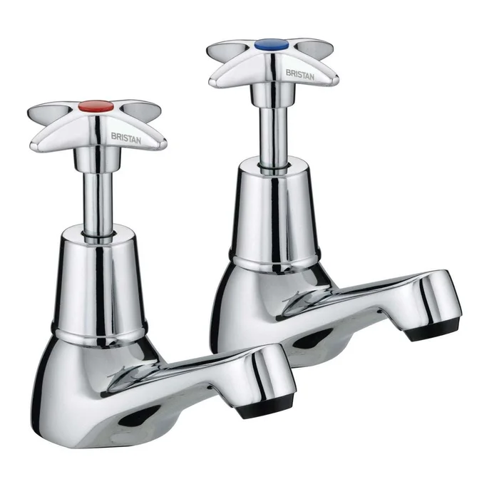 Bristan Value Crosshead Manual Top Basin Taps – Chrome Plated – VAX 1/