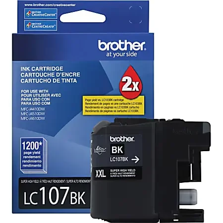 Brother Genuine Innobella LC107BK Super High Yield Black Ink Cartridge – Inkjet – High Yield – 1200 Pages – Black – 1 Each
