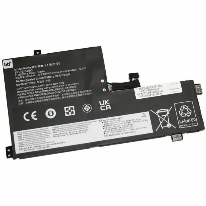 BTI L17M3PB0 Battery – For Notebook, Chromebook – Battery Rechargeable – Proprietary