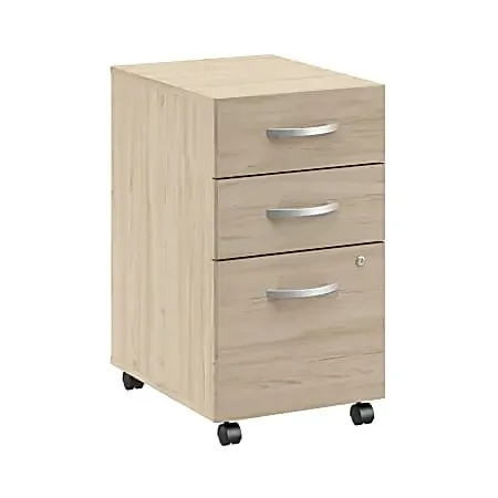 Bush Business Furniture Arrive 16″W 3 Drawer Mobile File Cabinet – Assembled, Natural Elm, Standard Delivery
