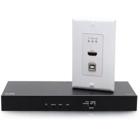 C2G 4K HDMI HDBaseT + USB and RS232 Wall Plate Transmitter to Receiver – 1 Input Device –