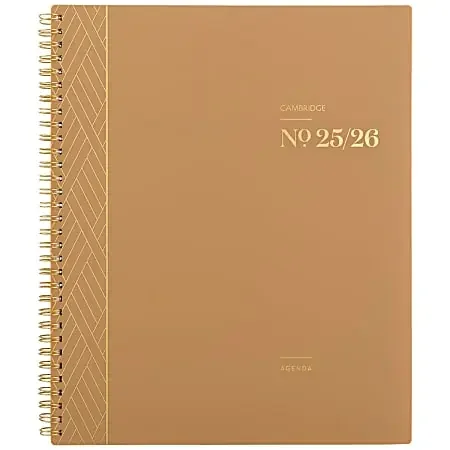Cambridge® WorkStyle® Academic 2025-2026 Monthly Planner, Sunbaked Clay, Large, 8 1/2″ x 11″