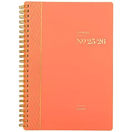 Cambridge® WorkStyle® Balance Academic 2025-2026 Weekly Monthly Planner, Pink Peach, Small, 5 1/2″ x 8 1/2″