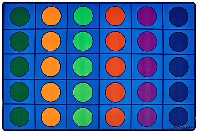 Carpets for Kids® Premium Collection 30 Seats Seating Circles Activity Rug, 6‘ x 9‘, Multicolor