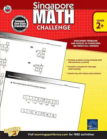 Carson Dellosa Education Frank Schaffer Singapore Math Challenge Workbook, Grade 2+