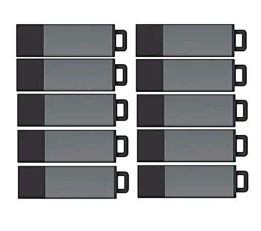 Centon DataStick Pro USB 2.0 Flash Drives, 4GB, Pro Gray, Pack Of 25 Flash Drives, S1-U2P1-4G25PK