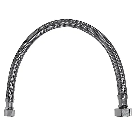 Certified Appliance Accessories® 30″ Braided Stainless Steel Faucet Supply Line, 3/8″ Female Compression x 1/2″ FIP, Silver, FC30