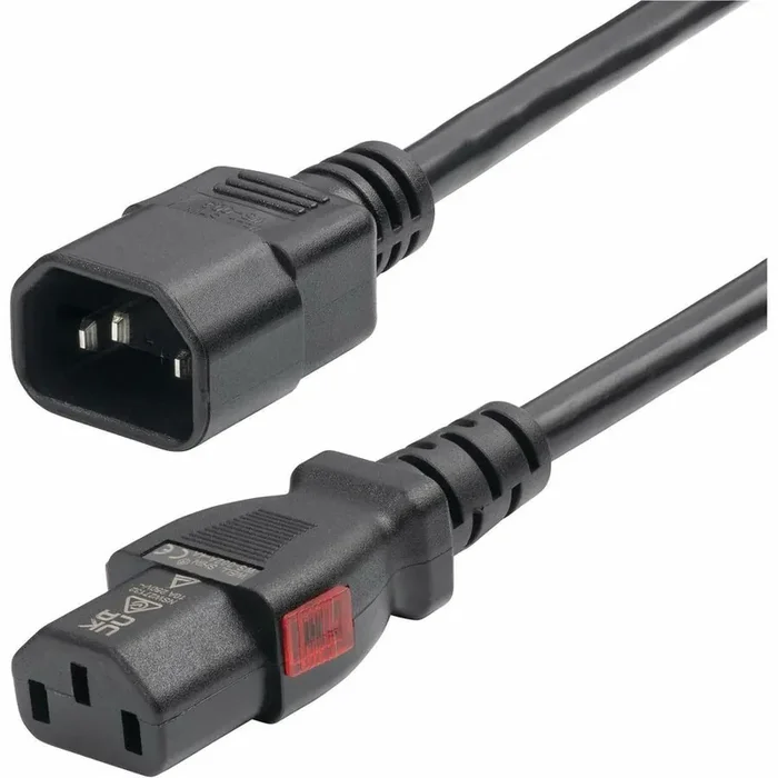 产品名称中包含顶级域名,检查并适当处理后再继续! StarTech.com 10ft (3m) Power Extension Cord IEC 60320 C14 to Locking C13 PDU Power Cord 10