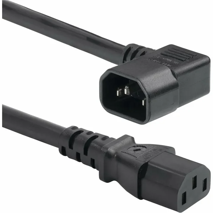 产品名称中包含顶级域名,检查并适当处理后再继续! StarTech.com 6ft (1.8m) Heavy Duty Power Cord Right Angle IEC 60320 C14 to C13 15A 250V 14