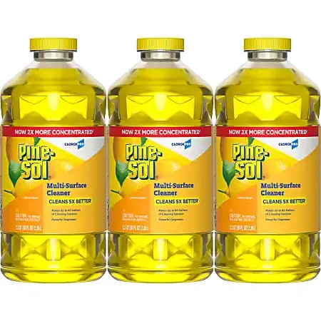 CloroxPro Pine-Sol Multi-Surface Cleaner, Lemon Fresh, 80 Fl Oz, Pack Of 3 Bottles