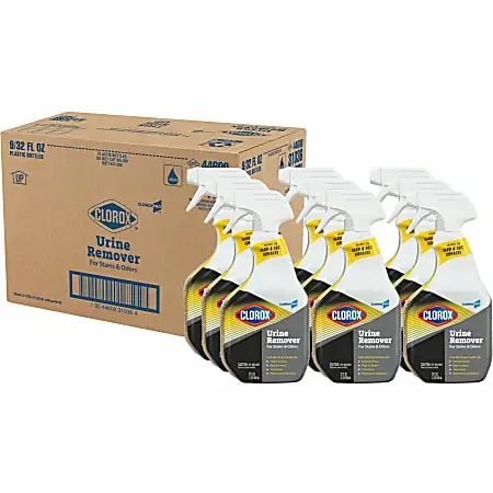 CloroxPro™ Urine Remover for Stains and Odors Spray – 32 fl oz (1 quart) – Bleach-free – White – 432 / Pallet