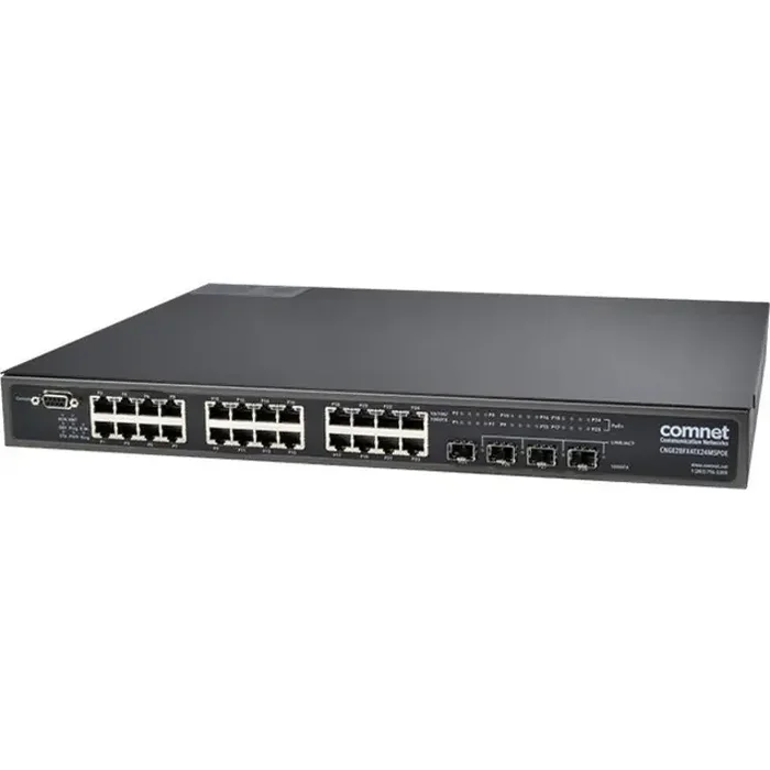 Comnet Cnge28Fx4Tx24Mspoe+ Ethernet Switch CNGE28FX4TX24MSPOE+