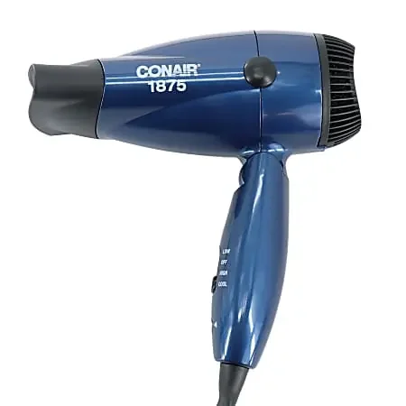 Conair 2-Speed Dual Voltage 1,875-Watt Compact Folding Ionic Hair Dryer, Dark Blue