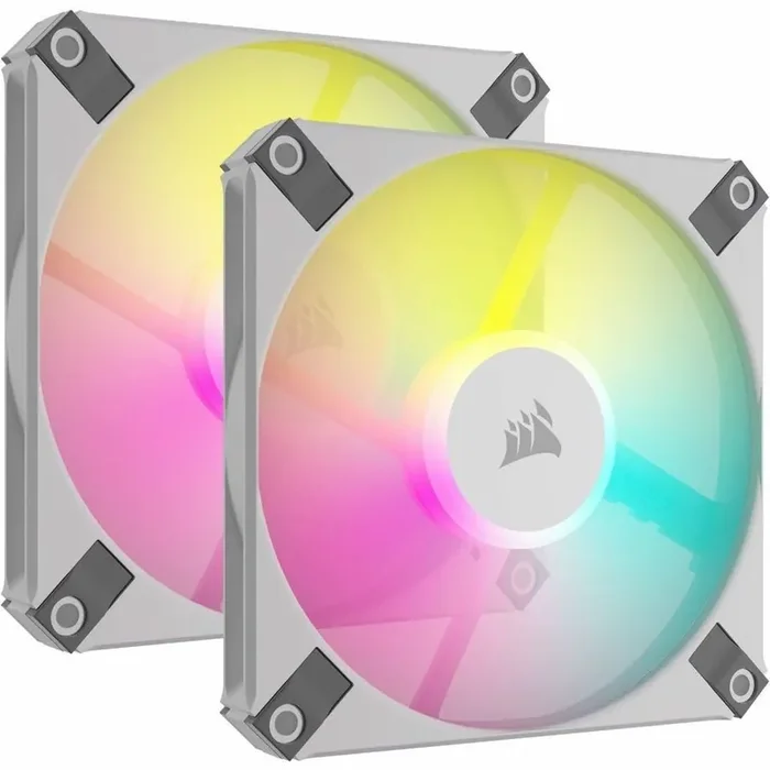 Corsair iCUE AF120 RGB SLIM 120mm PWM Fluid Dynamic Bearing Fan – White Twin Pack – 2 Pack
