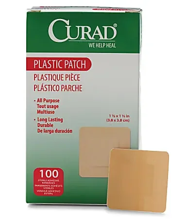 CURAD® Plastic Adhesive Bandages, 1 1/2″ x 1 1/2″, Tan, Case Of 12