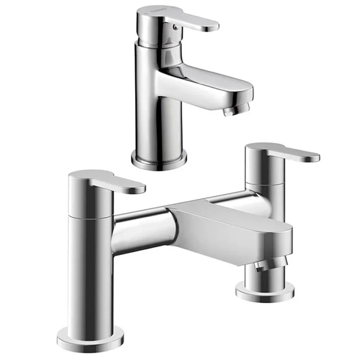 Deva Ethos Chrome Basin & Bath Filler Taps Pack Set