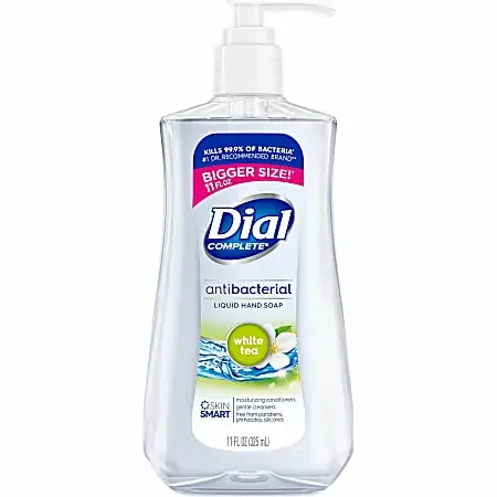 Dial White Tea Antibacterial Hand Soap – White Tea Scent – 11 fl oz – Pump Dispenser – Bacteria Remover – 20940