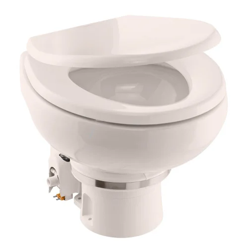 Dometic MasterFlush MF 7120 – Bone – Electric Macerating Toilet w/Orbit Base Slow Close Seat – Freshwater – 12V [9610007272]