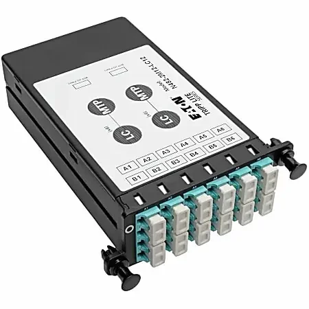 Eaton Tripp Lite Series 40Gb to 10Gb Breakout Cassette, (x2) 12-Fiber OM4 MTP/MPO ( Male with Pins ) to (x12) LC, N4822M12LC12