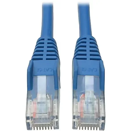 Eaton Tripp Lite Series Cat5e 350 MHz Snagless Molded (UTP) Ethernet Cable (RJ45 M/M), PoE – Blue, 3 ft. (0.91 m) – N001003BL