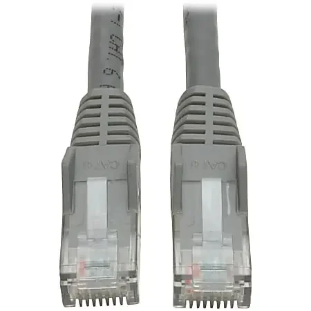 Eaton Tripp Lite Series Cat6 Gigabit Snagless Molded (UTP) Ethernet Cable (RJ45 M/M), PoE, Gray, 3 ft. (0.91 m) – N201003GY