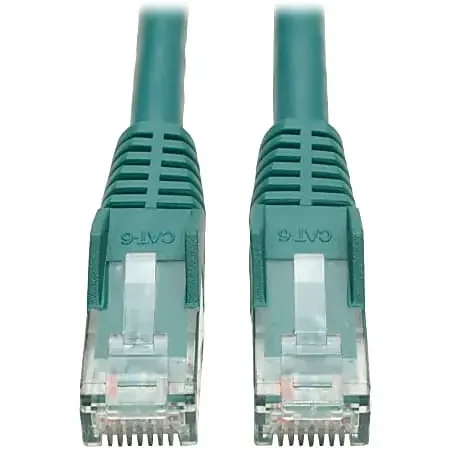 Eaton Tripp Lite Series Cat6 Gigabit Snagless Molded (UTP) Ethernet Cable (RJ45 M/M), PoE, Green, 10 ft. (3.05 m) – N201010GN
