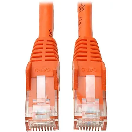 Eaton Tripp Lite Series Cat6 Gigabit Snagless Molded (UTP) Ethernet Cable (RJ45 M/M), PoE, Orange, 10 ft. (3.05 m) – N201010OR